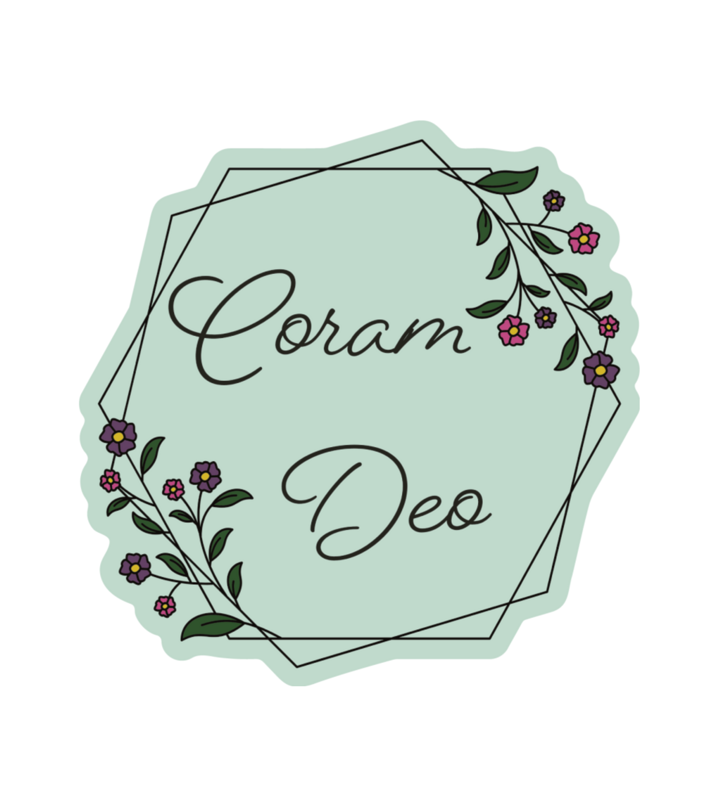 Coram Deo Floral Sticker