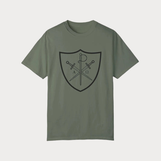 Chi Rho - Alpha & Omega Shield T-Shirt